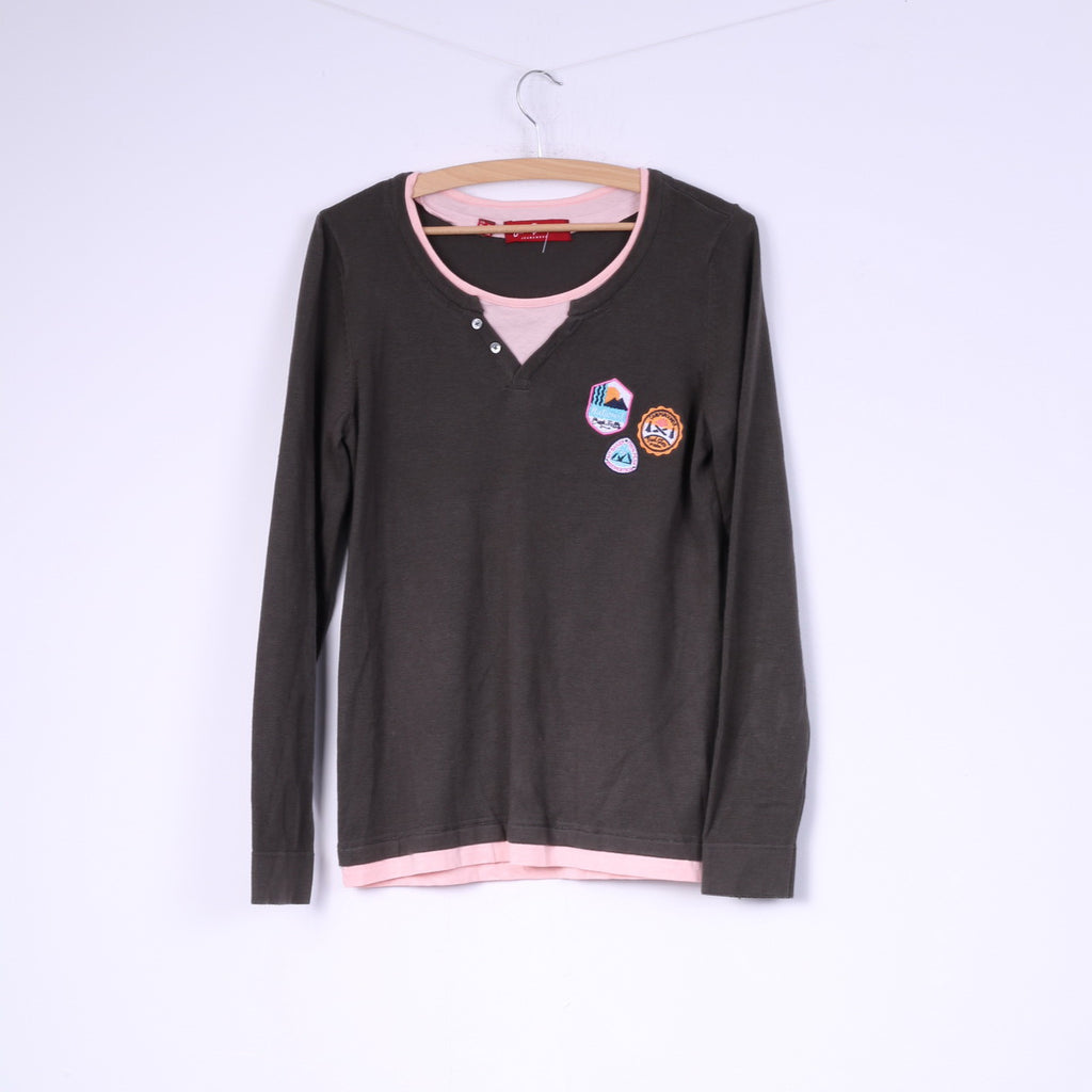 John Baner Jeanswear Pull 36/38 S pour femme Vert foncé en coton clair 