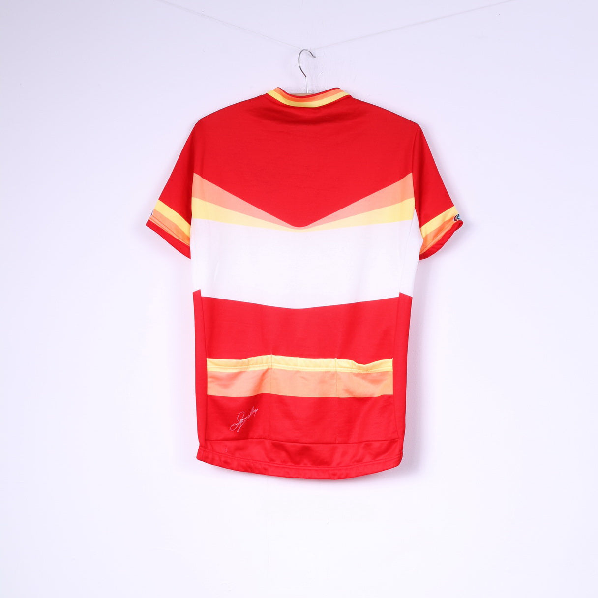 Maglia da ciclismo Seb da uomo XL Maglietta sportiva con collo a zip a righe rosse Italia 