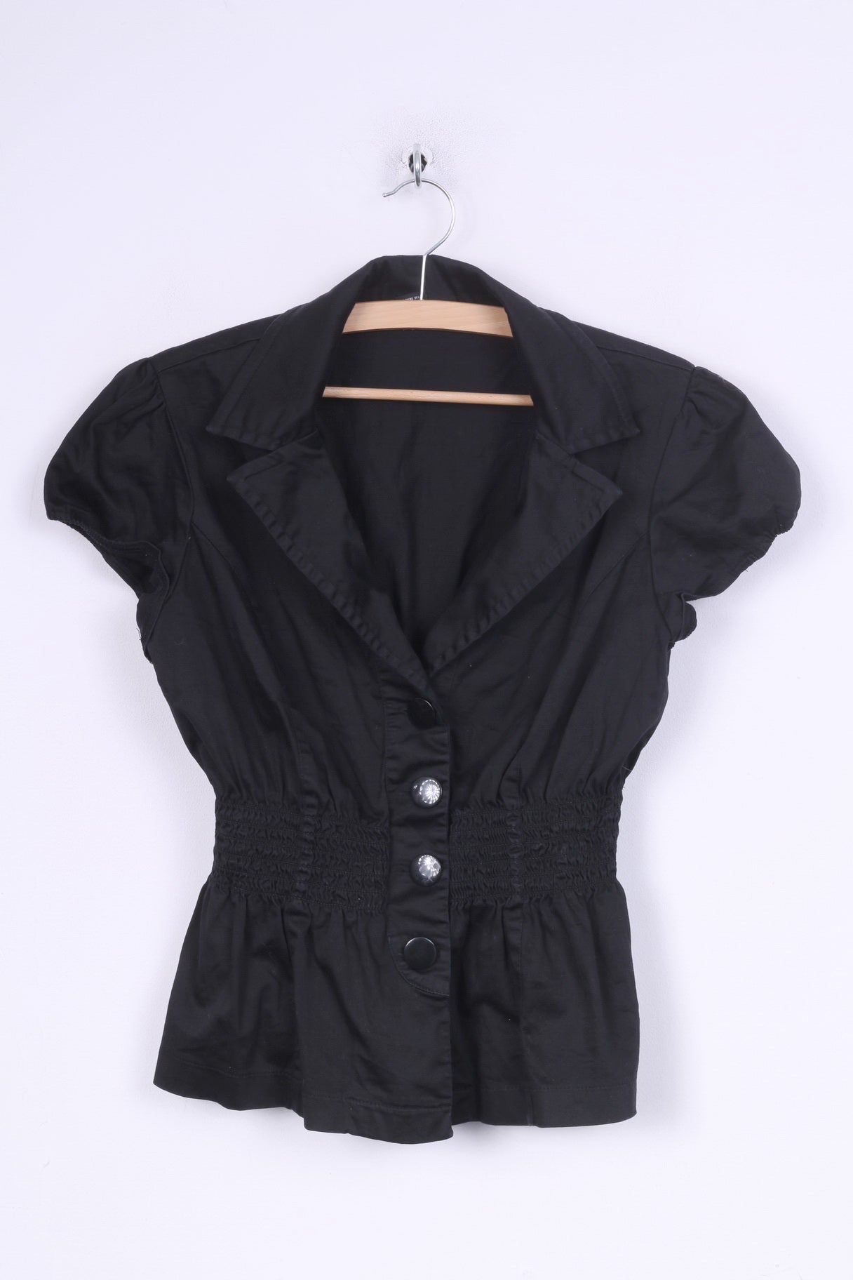 Ingrédients Chemise décontractée M à manches courtes en coton noir pour femme