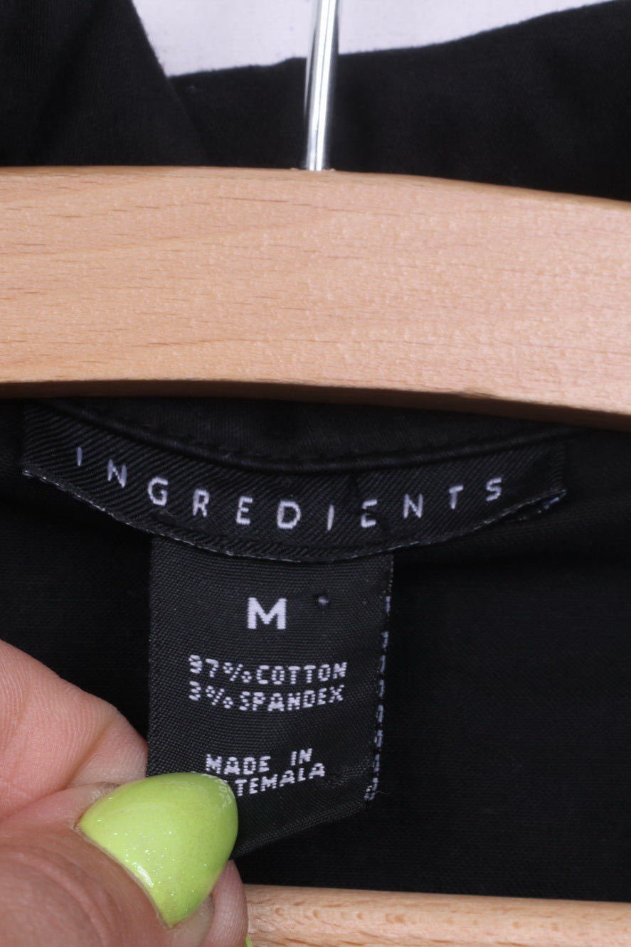 Ingrédients Chemise décontractée M à manches courtes en coton noir pour femme