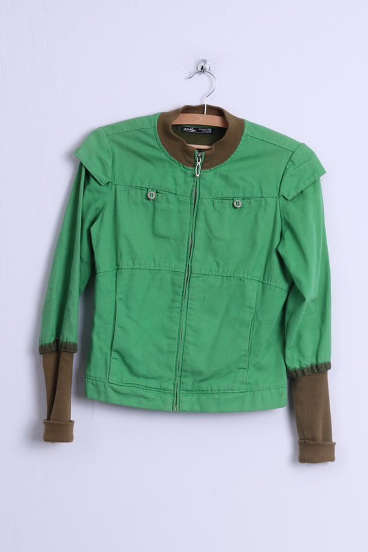 Oakley Womens XS Jacket Green Cotton Zip Up Lightweight Spring Top