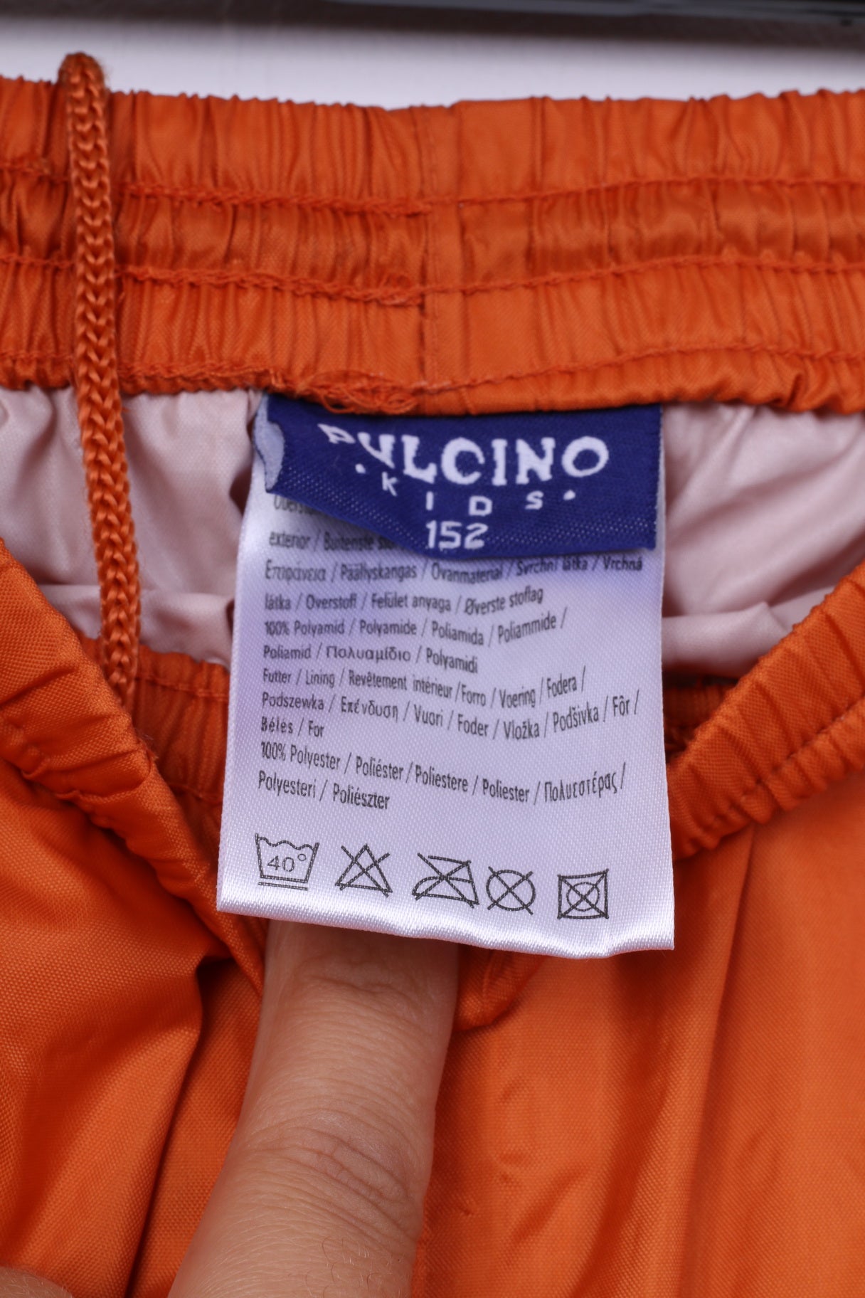 Pulcino Ragazzi 152 Tuta da ginnastica in nylon arancione Pantaloni leggeri Set Activewear 