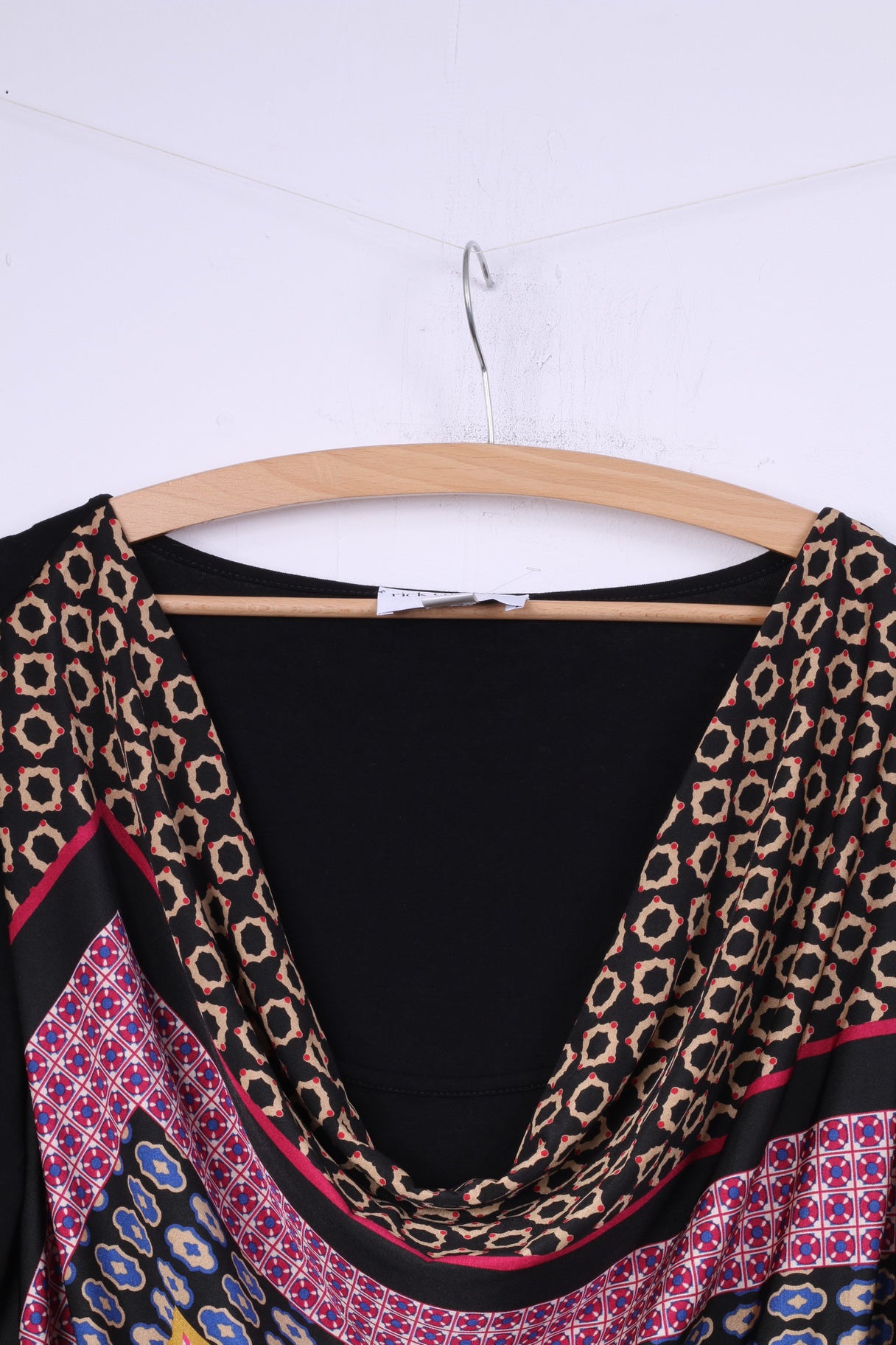 Rick Cardona Donna 20 48 XL Camicetta Tunica nera con stampa astratta Top casual 