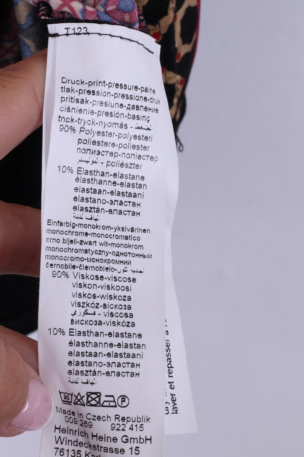 Rick Cardona Donna 20 48 XL Camicetta Tunica nera con stampa astratta Top casual 