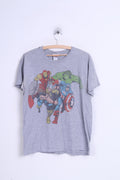 Marvel Comics Mens L Shirt Grey Cotton Sport Crew Neck