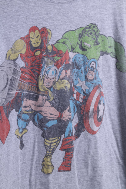 Marvel Comics Chemise L Homme Gris Coton Sport Col Ras du Cou