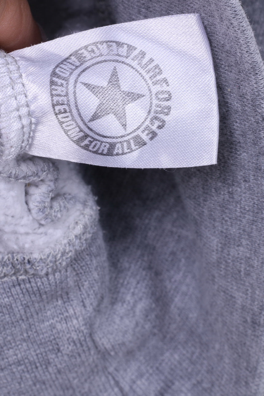 Airforce Womens XS Sweatshirt Grey Hooded Jumper Cotton Full Zipper
