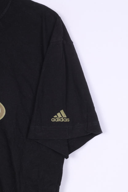 Adidas Mens M Graphic Shirt Black Cotton Crew Neck Sport