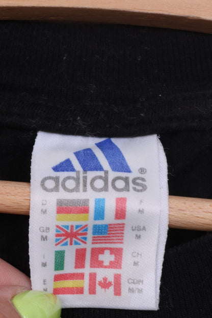 Maglietta grafica Adidas M da uomo in cotone nero girocollo sportivo