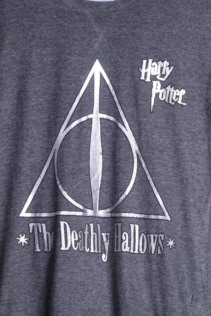 Love To Lounge Womens XS Night Shirt Long Grey Cotton Harry Potter The Deathly Hallows