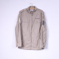 Reject Men M Lightweight Jacket Beige Campus Brand Street Wear Full Zipper Top
