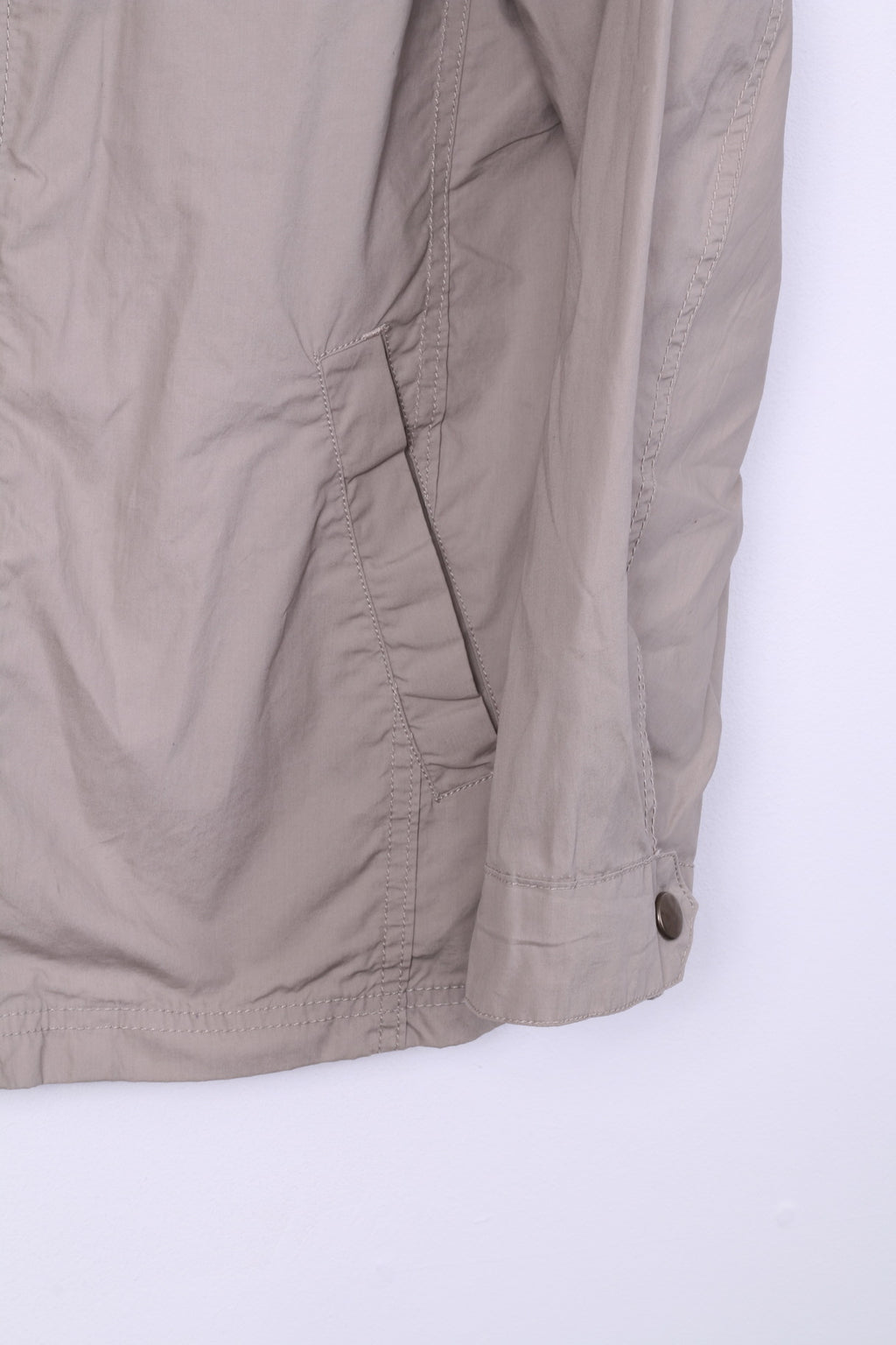 Reject Men M Giacca leggera Beige Campus Brand Street Wear Top con cerniera intera