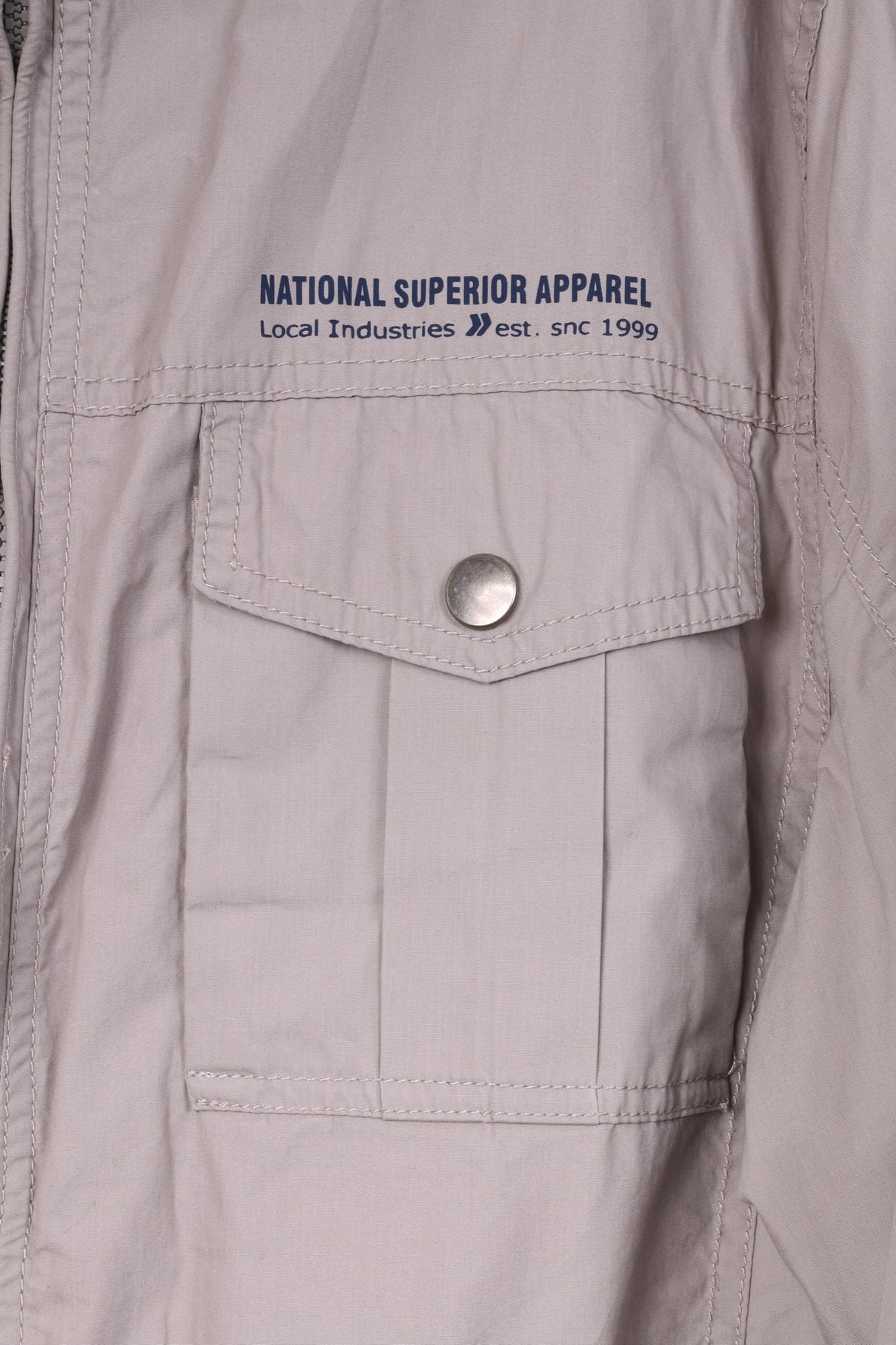 Reject Men M Lightweight Jacket Beige Campus Brand Street Wear Full Zipper Top