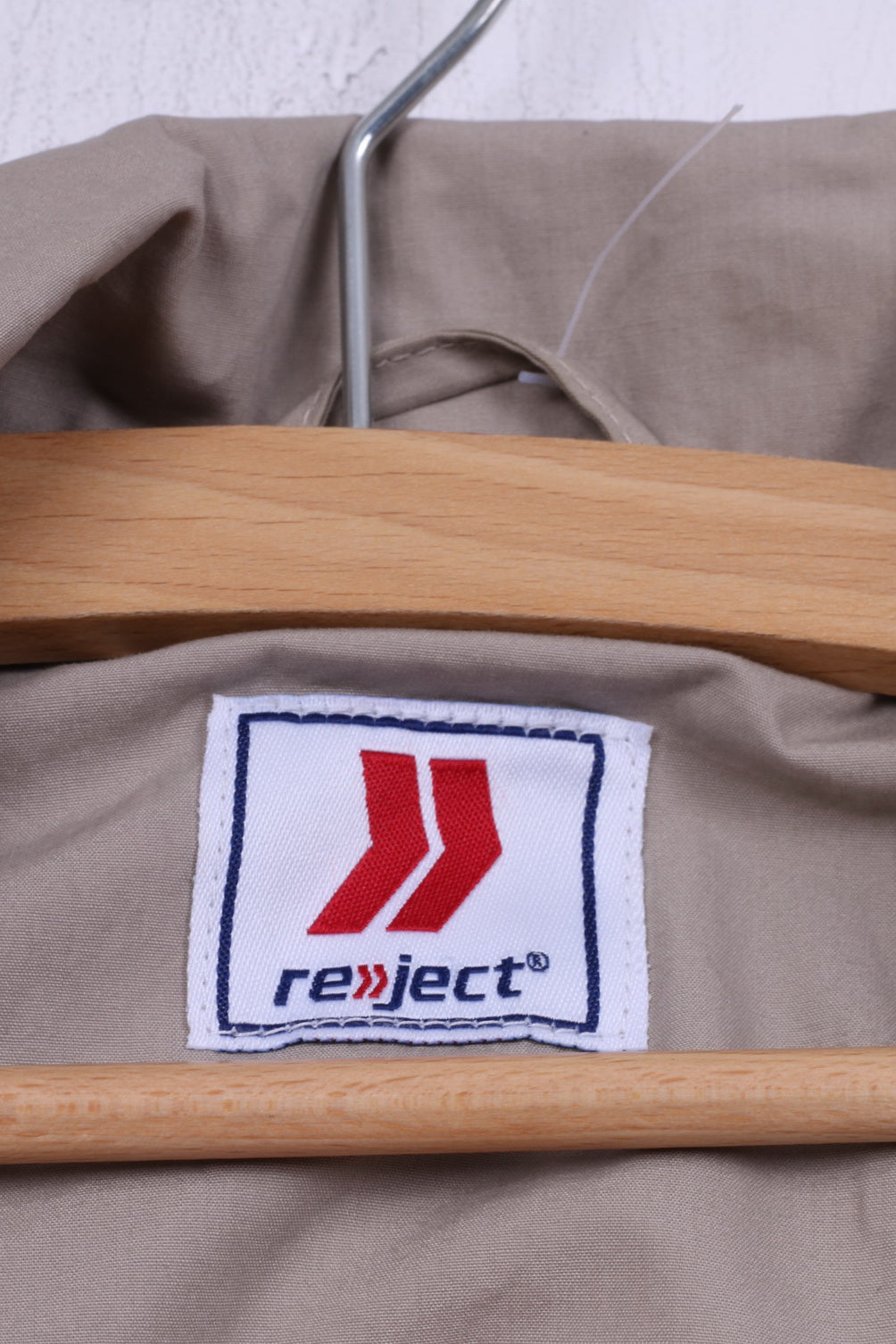 Reject Men M Giacca leggera Beige Campus Brand Street Wear Top con cerniera intera