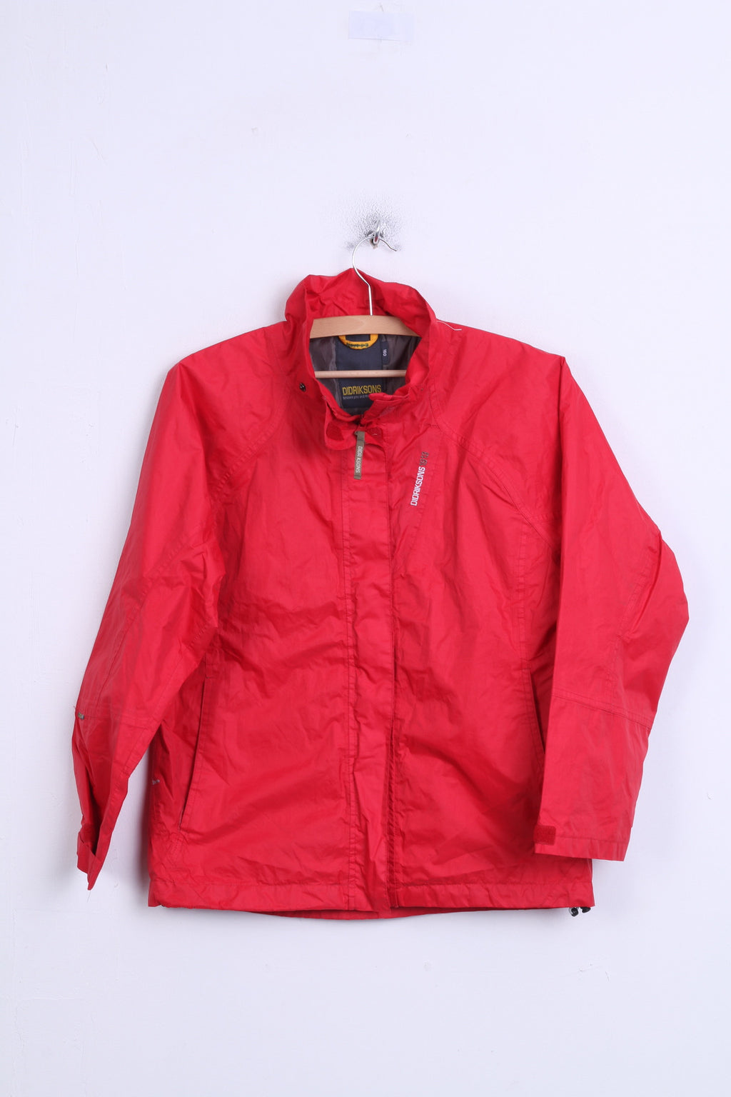Didriksons Boys 160 Jacket Red Nylon Waterproof Parka Sport - RetrospectClothes
