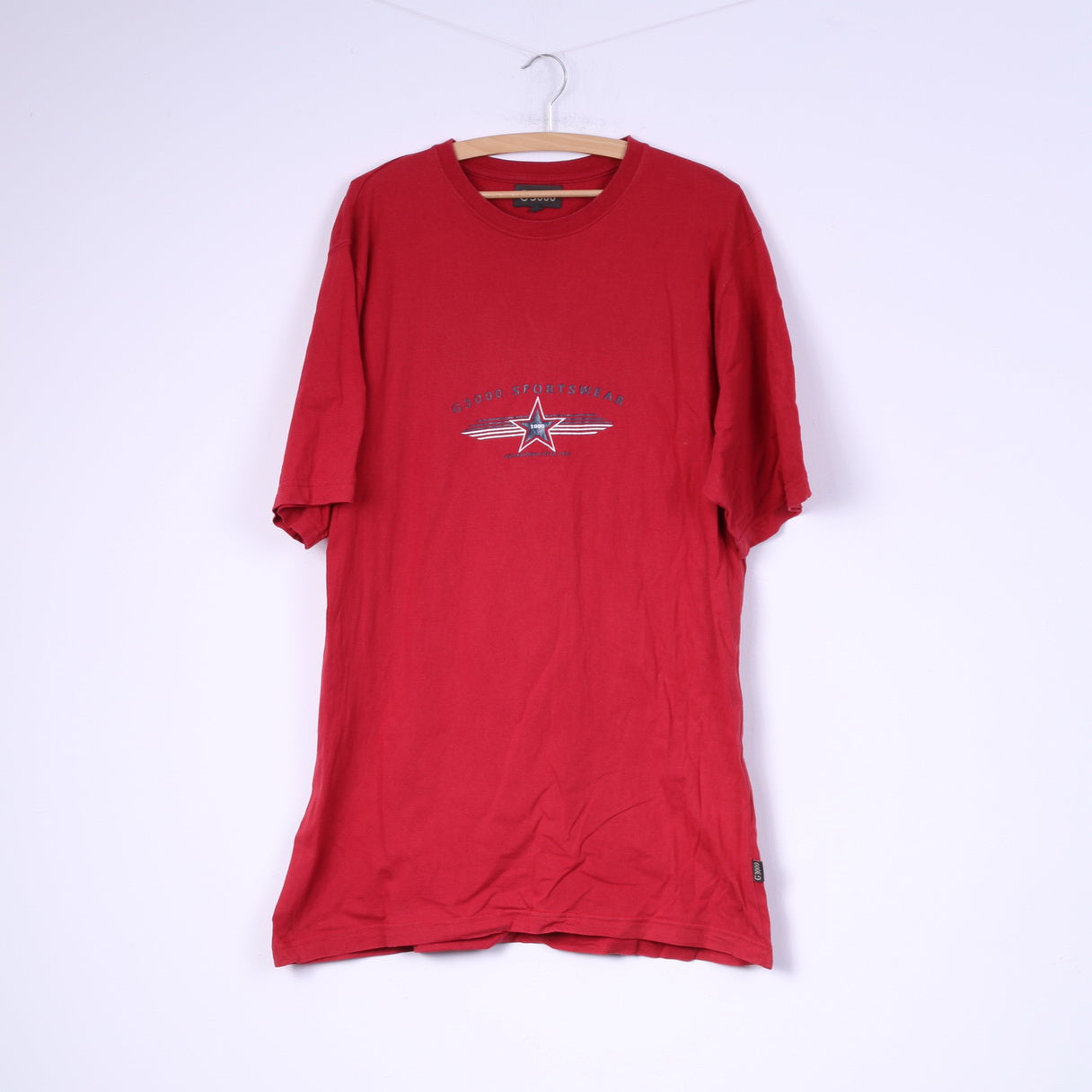 G3000 Collection Mens XL T-Shirt Red Crew Neck Cotton Top Sportswear