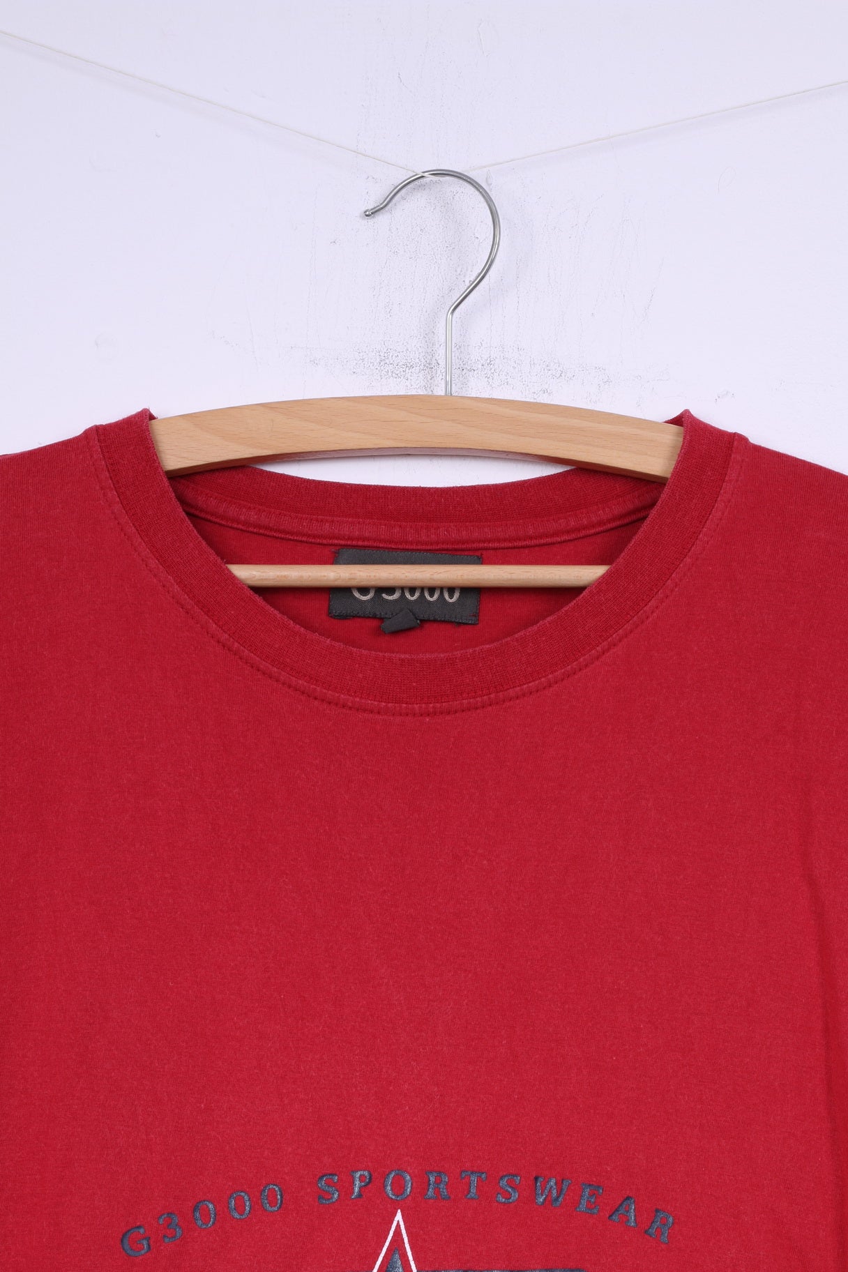 G3000 Collection T-Shirt XL pour hommes, rouge, col rond, haut en coton, vêtements de sport 