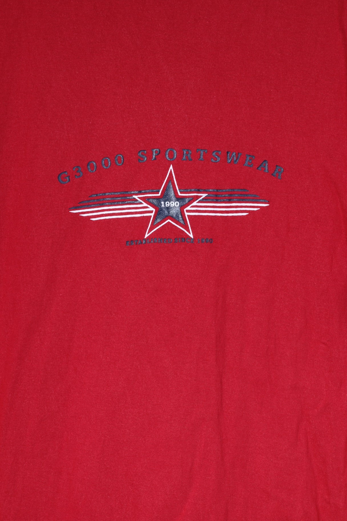 G3000 Collection Mens XL T-Shirt Red Crew Neck Cotton Top Sportswear