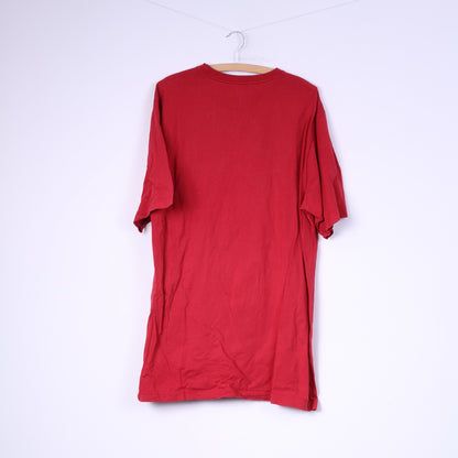 G3000 Collection T-Shirt XL pour hommes, rouge, col rond, haut en coton, vêtements de sport 
