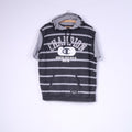 Champion Mens XL Shirt Grey Cotton Athlete Hooded Striped Sportswear Top