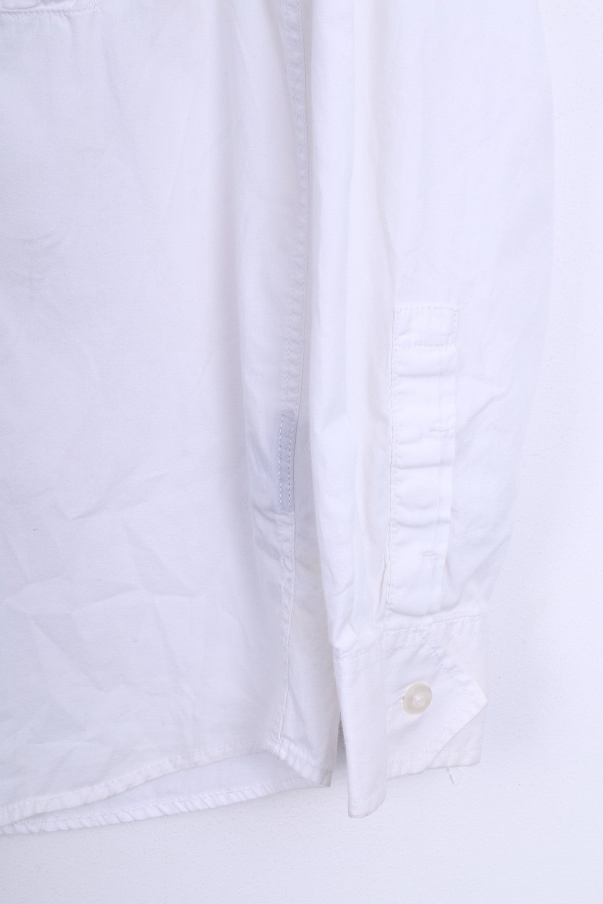 Duck and Cover Mens M Casual Shirt White Long Sleeve Cotton