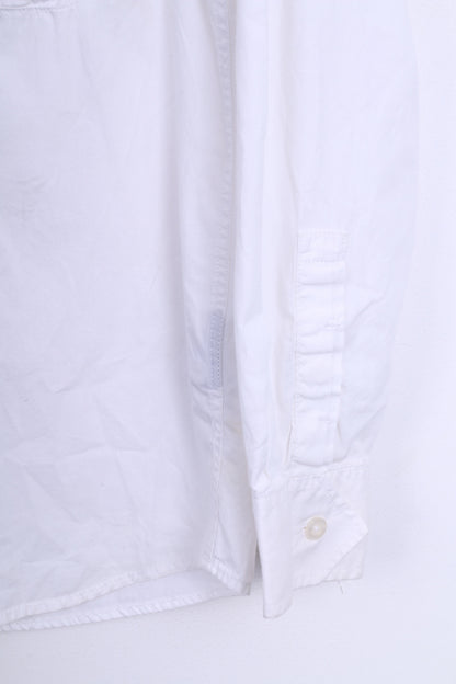 Duck and Cover Mens M Casual Shirt White Long Sleeve Cotton