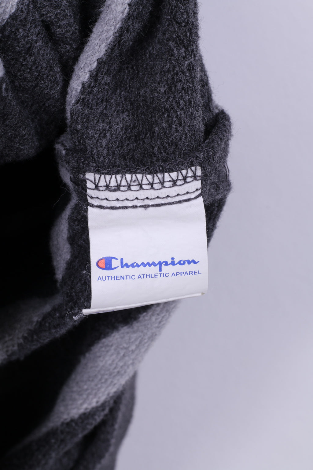 Champion Mens XL Shirt Grey Cotton Athlete Hooded Striped Sportswear Top