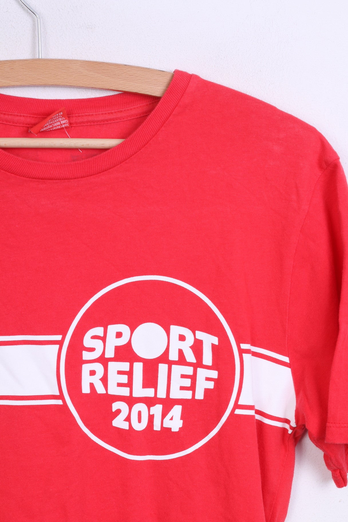 Sport Relief 2014 T-shirt XS pour femme Rouge Col rond Coton Swim Run Cycle