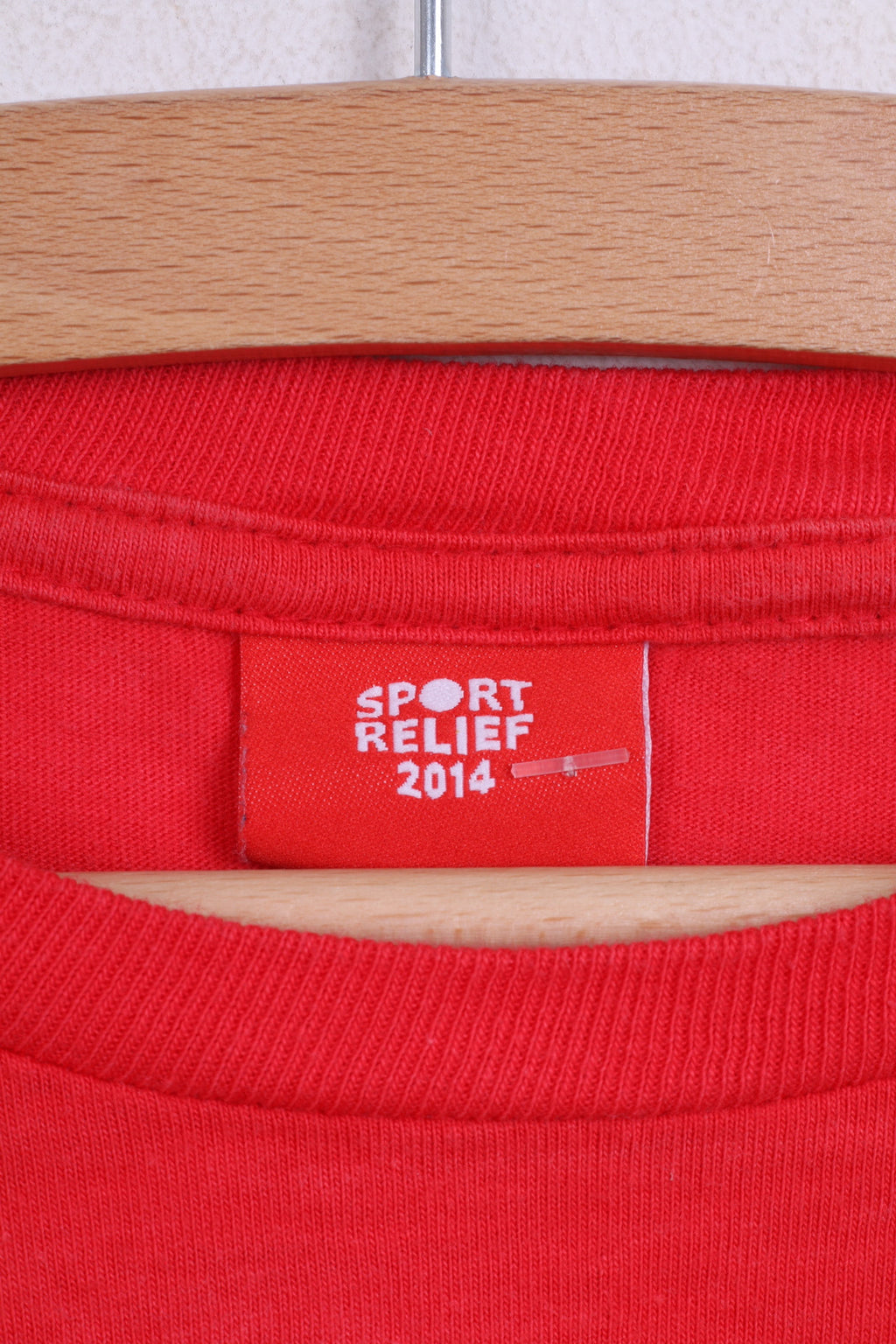 Sport Relief 2014 T-shirt da donna XS rossa girocollo in cotone Swim Run Cycle
