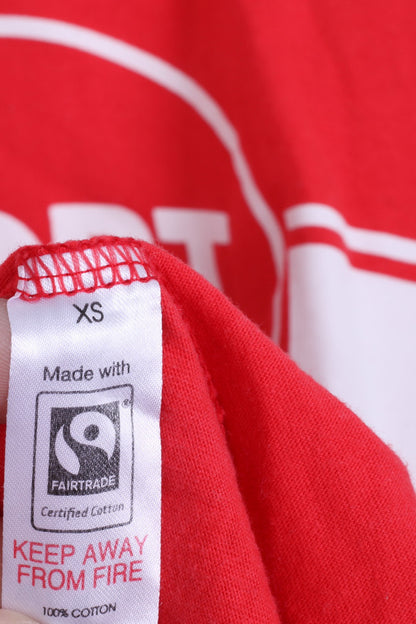 Sport Relief 2014 T-shirt da donna XS rossa girocollo in cotone Swim Run Cycle