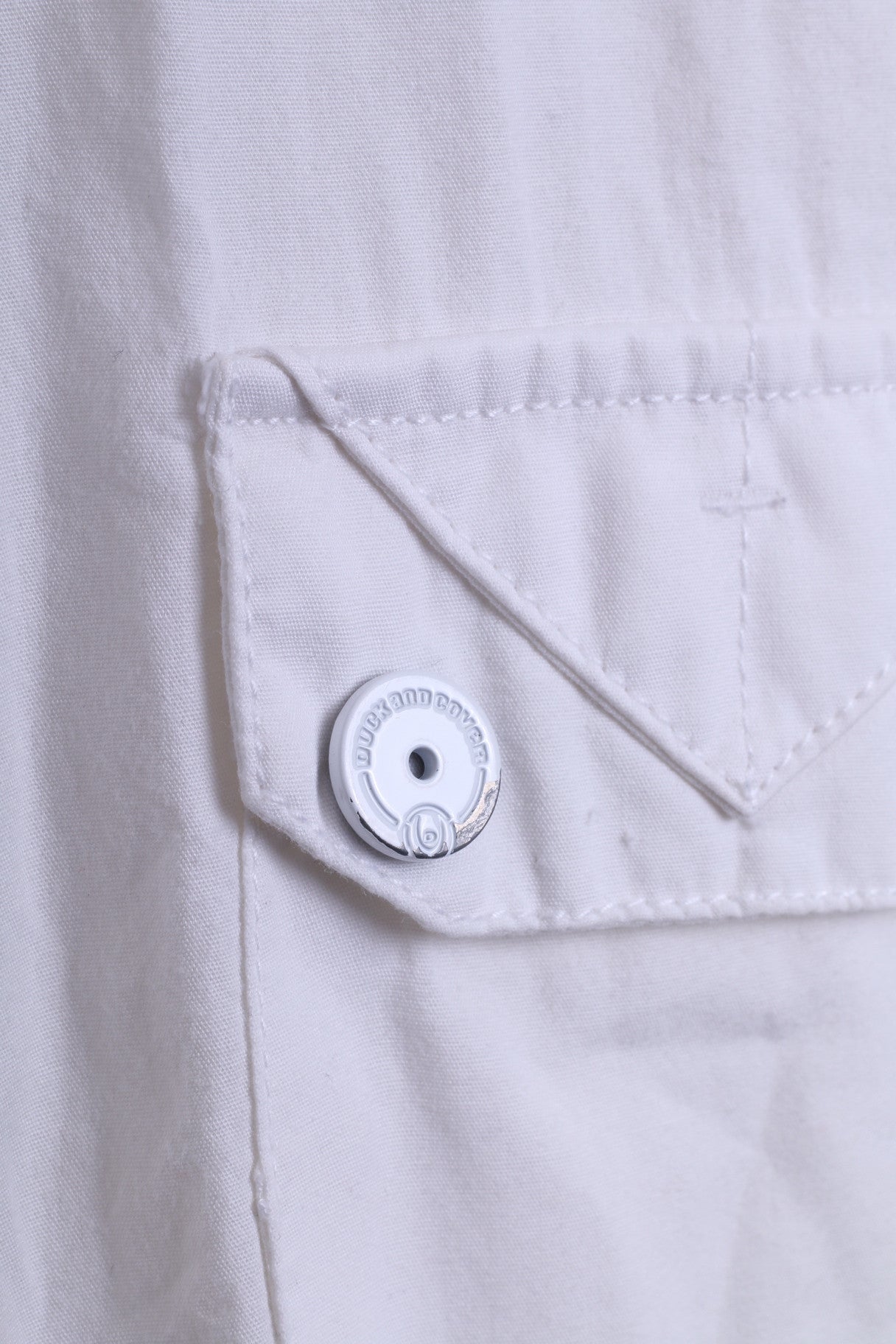 Duck and Cover Mens M Casual Shirt White Long Sleeve Cotton