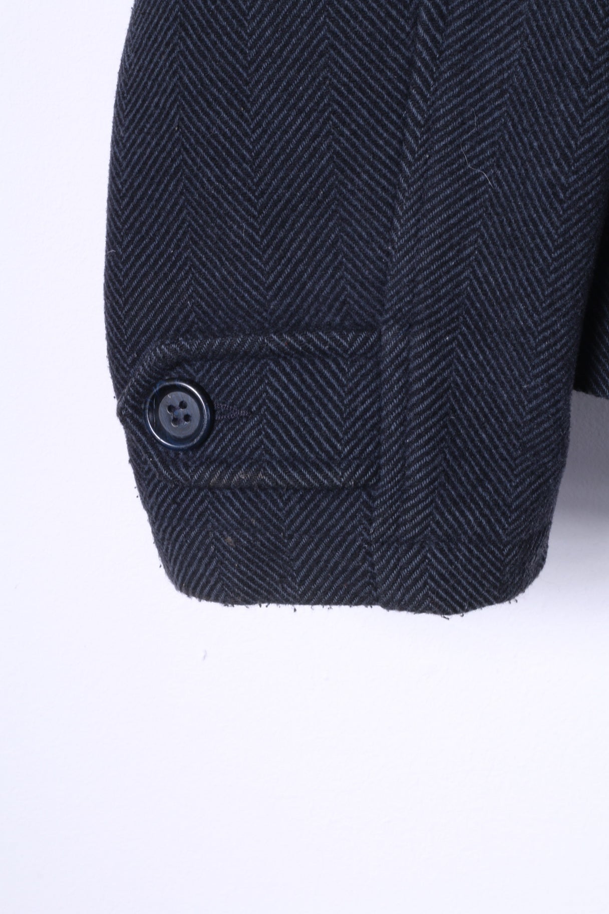 R.I. Clothing Company Mens XL Jacket Black Green Herringbone Wool Cashmere Top