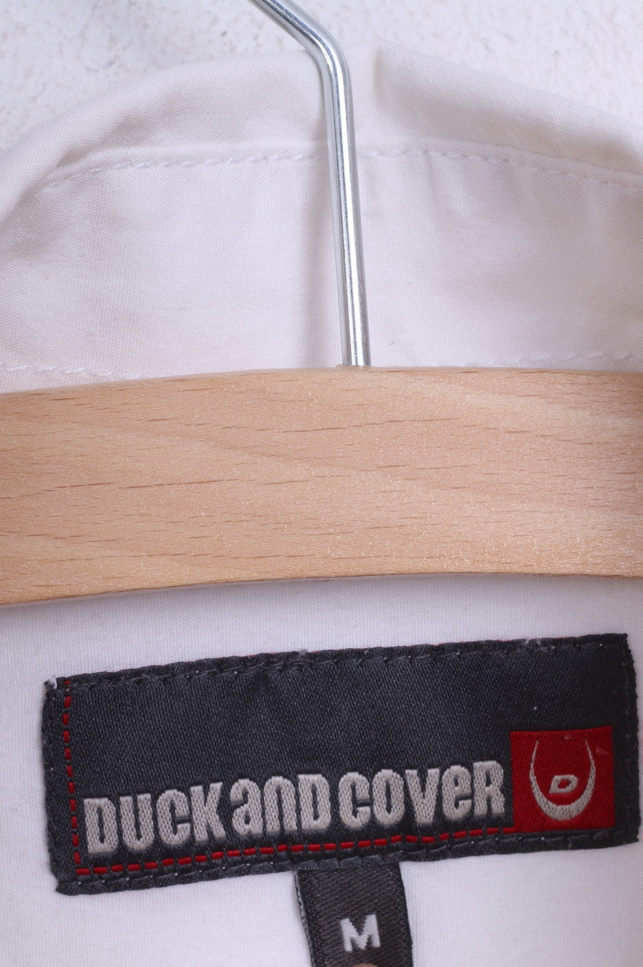 Duck and Cover Mens M Casual Shirt White Long Sleeve Cotton