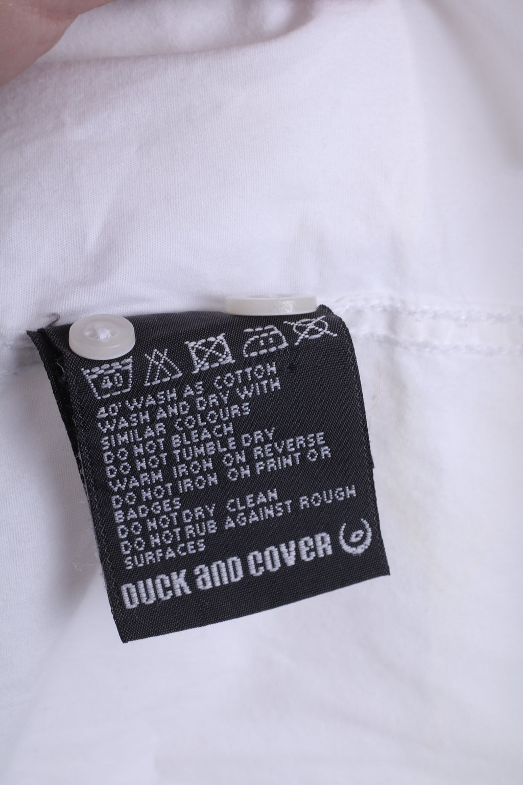 Duck and Cover Mens M Casual Shirt White Long Sleeve Cotton