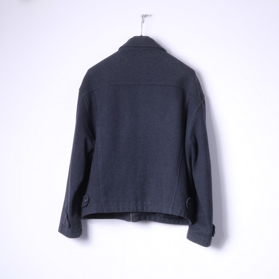 R.I. Clothing Company Mens XL Jacket Black Green Herringbone Wool Cashmere Top