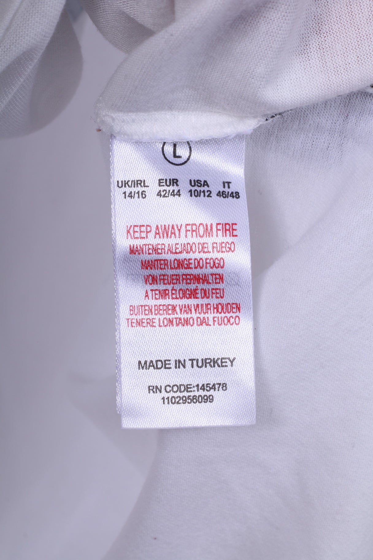 Primark Justin Bieber Womens 14-16 42-44 XL T-Shirt Graphic Cotton White Top