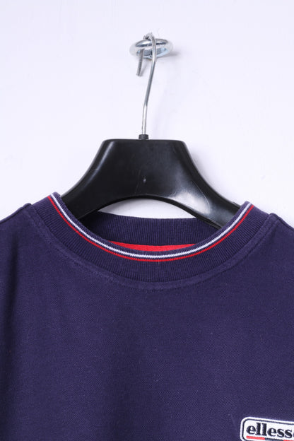 Ellesse Junior Boys XL 158-164 T-Shirt Navy Cotton Logo Retro Classic Tee