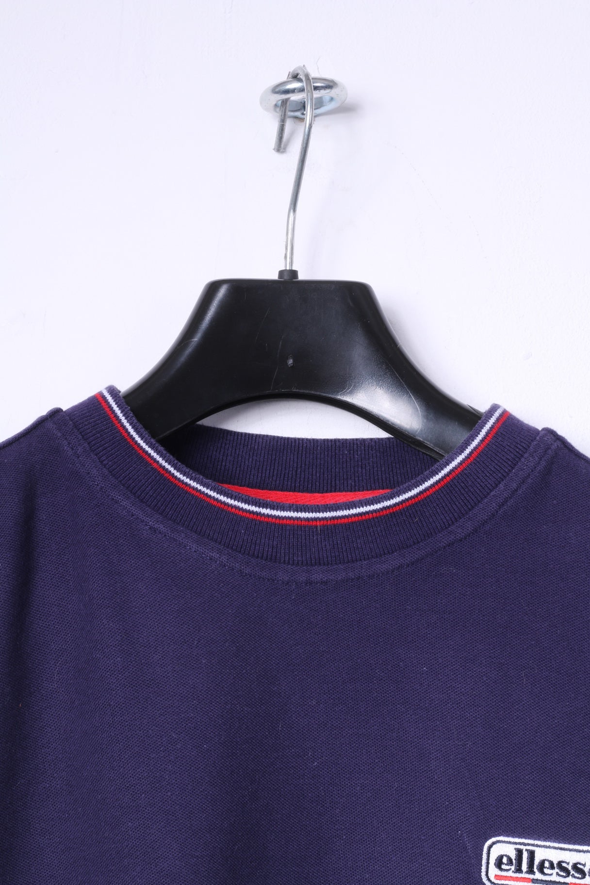 Ellesse Junior Boys XL 158-164 T-shirt en coton bleu marine avec logo rétro classique