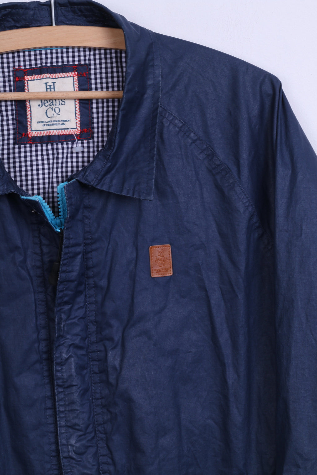Henri Lloyd Jeans Co Giacca da uomo L in cotone cerato blu scuro
