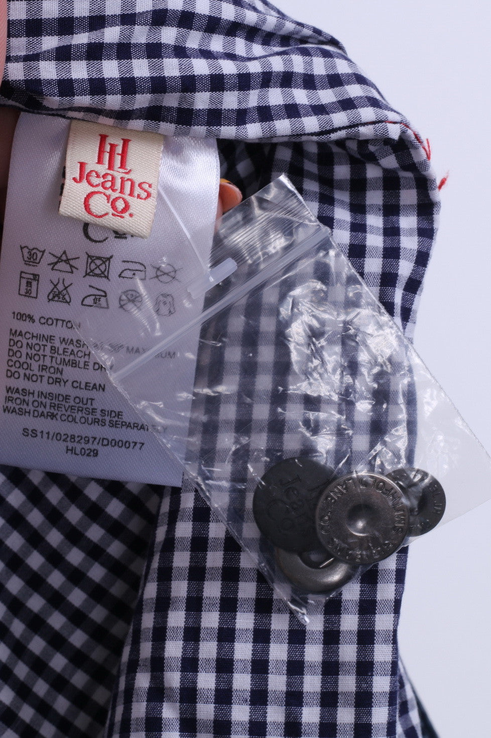 Henri Lloyd Jeans Co Giacca da uomo L in cotone cerato blu scuro