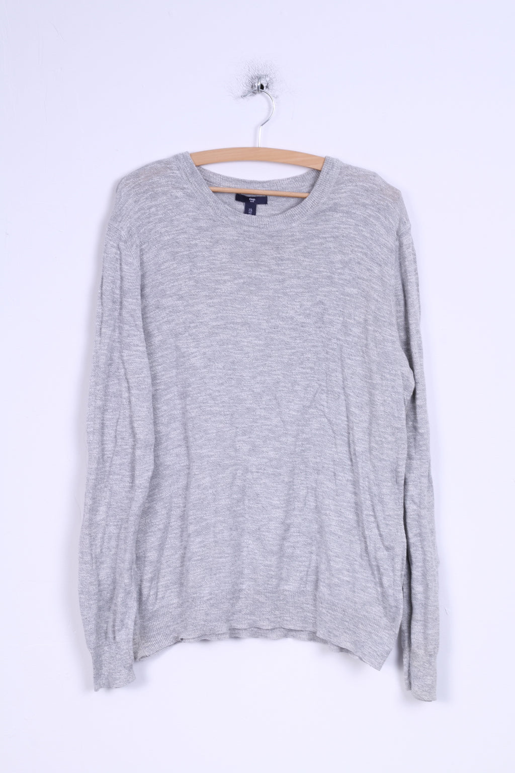 Gap Uomo L (M) Maglione Maglione a maniche lunghe in cotone grigio chiaro