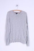 Gap Uomo L (M) Maglione Maglione a maniche lunghe in cotone grigio chiaro