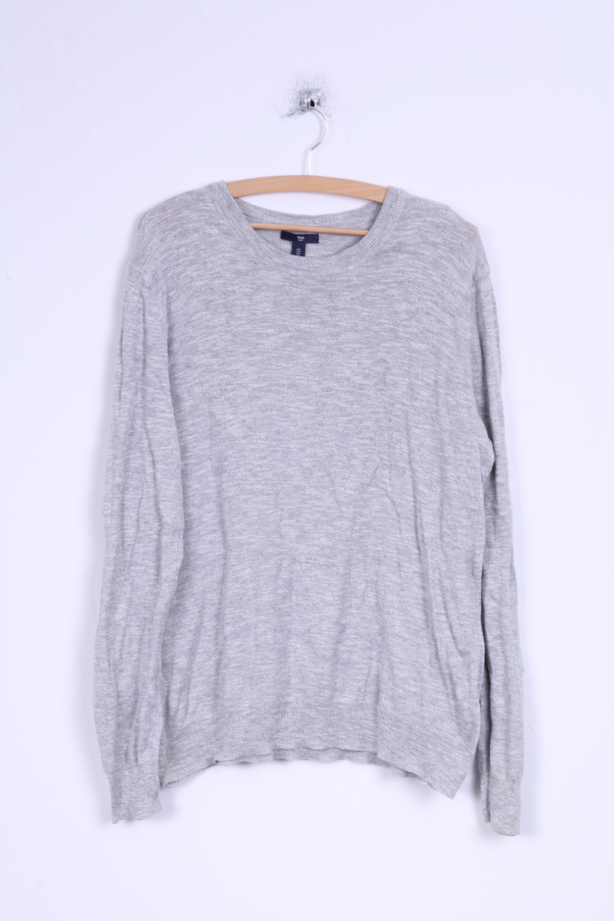 Gap Uomo L (M) Maglione Maglione a maniche lunghe in cotone grigio chiaro