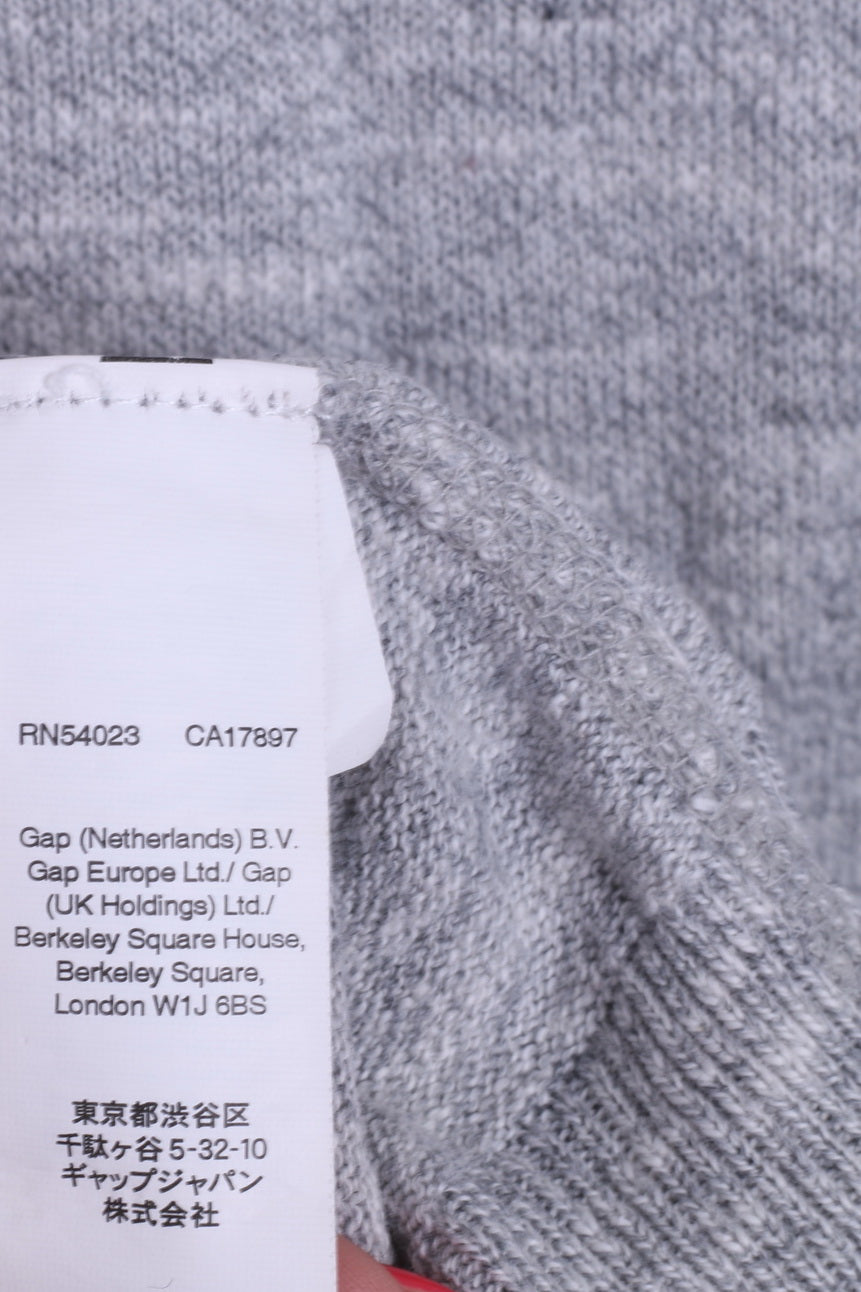 Gap Uomo L (M) Maglione Maglione a maniche lunghe in cotone grigio chiaro