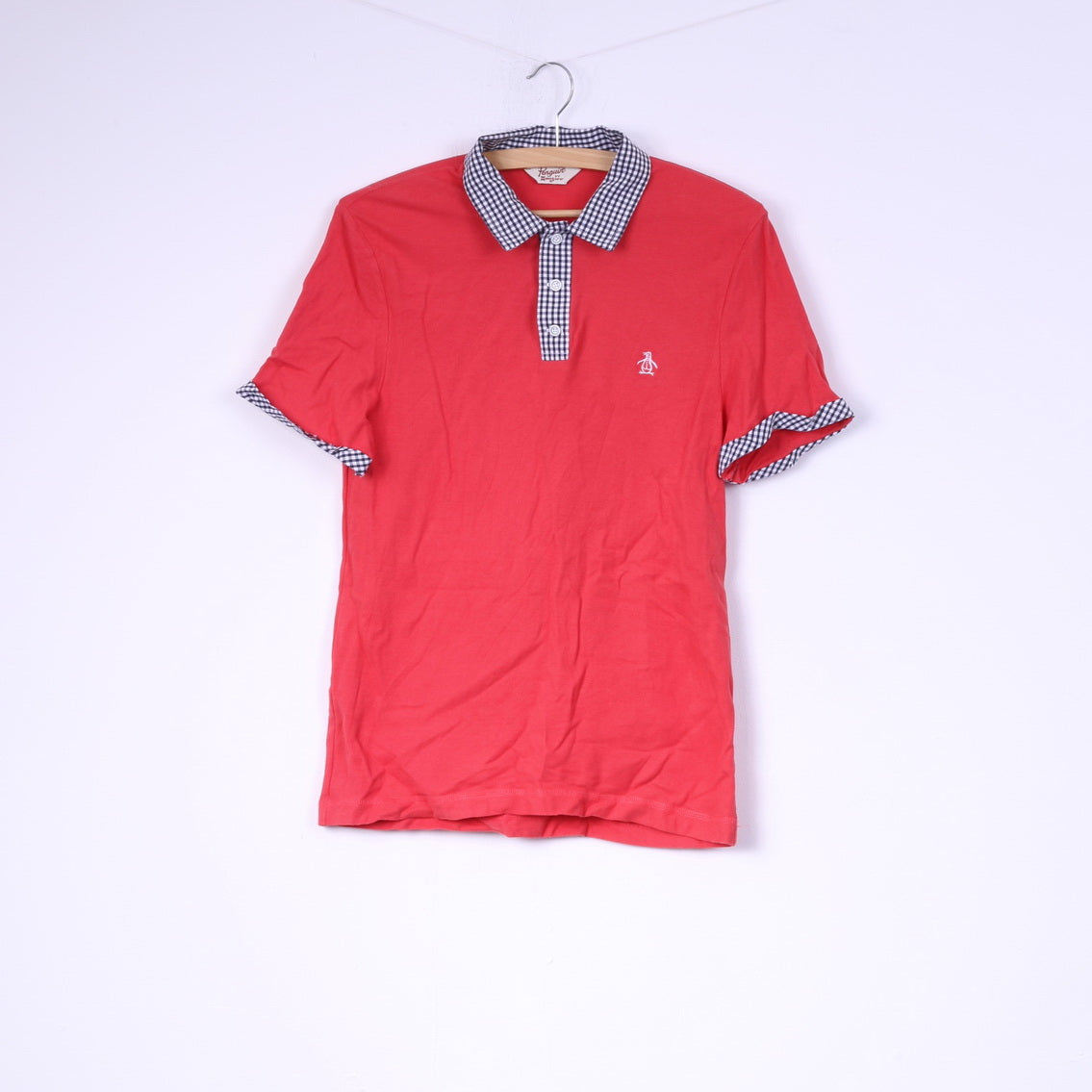 Original Penguin Men S Polo Shirt Coral Heritage Slim Fit Buttons Detailed Top