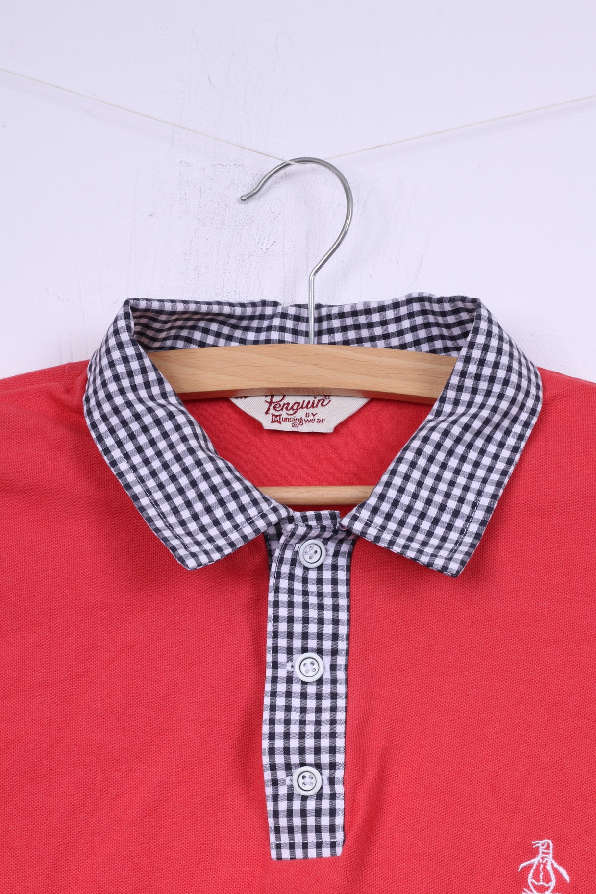Original Penguin Men S Polo Shirt Coral Heritage Slim Fit Buttons Detailed Top