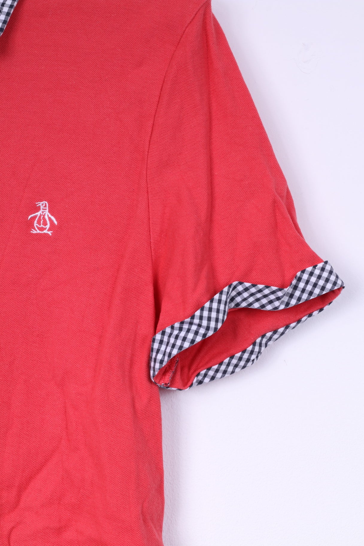 Original Penguin Men S Polo Shirt Coral Heritage Slim Fit Buttons Detailed Top