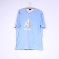 Umbro England Mens L T-Shirt Light Blue Cotton Crew Neck Top