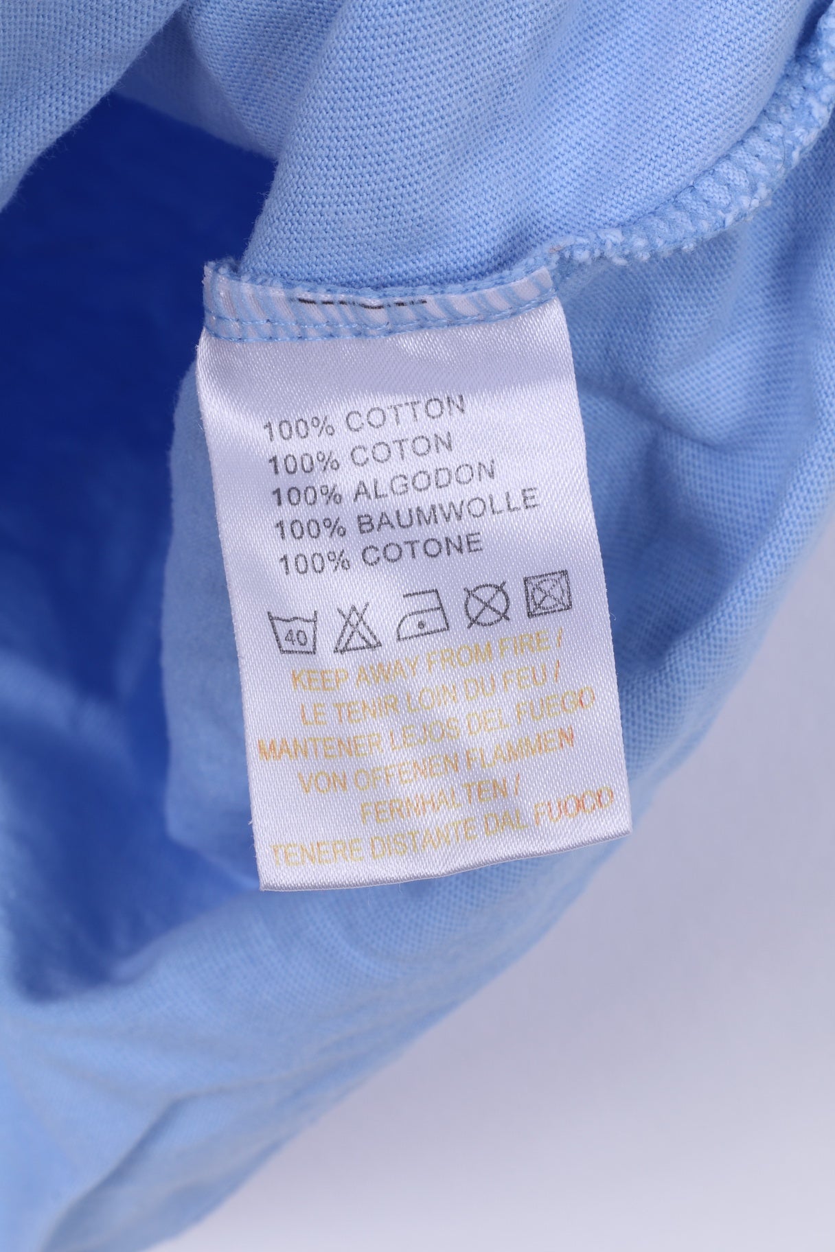 T-shirt Umbro England da uomo L, top girocollo in cotone azzurro 