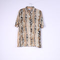 Canada C&A Womens 46 XL Casual Shirt Short Sleeve Beige Vintage Top